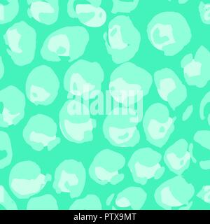 Illustrazione Vettoriale leopard stampa modello senza giunture. Verde disegnata a mano sullo sfondo. Illustrazione Vettoriale