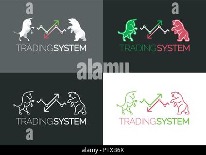 Sistema di trading emblema Illustrazione Vettoriale