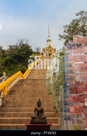 Khao Takiab (Bacchette Hill) Tempio o Monkey mountain come è noto localmente è uno di Hua Hin più ben note attrazioni, Hua Hin distretto, Prac Foto Stock