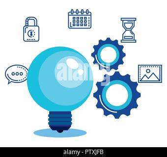 Il social media marketing impostare le icone Illustrazione Vettoriale