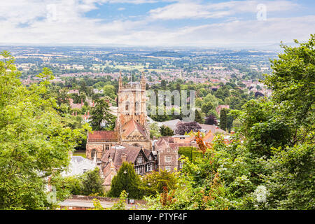 Great Malvern Priory, Great Malvern, Worcestershire, Inghilterra Foto Stock