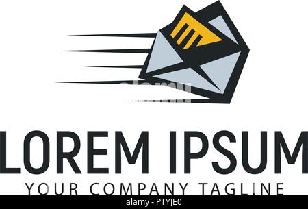 Fast mail logo design modello di concetto Illustrazione Vettoriale