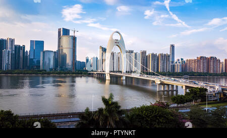 Fotografia aerea del paesaggio urbano di Guangzhou, Cina Foto Stock