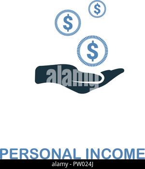 Reddito personale icona creativa in due colori design. Pixel simboli perfetta dalla finanza personale collezione. UX e UI. Illustrazione del reddito personale Illustrazione Vettoriale