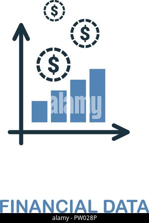 Dati finanziari icona creativa in due colori design. Pixel simboli perfetta dalla finanza personale collezione. UX e UI. Illustrazione dei dati finanziari i Illustrazione Vettoriale