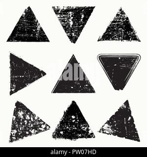 Grunge Set triangoli Illustrazione Vettoriale