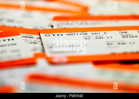 British Railways ticket con gli altri. Biglietto principale è standard in qualsiasi momento giorno ritorno, Whitstable a sandwich. Foto Stock