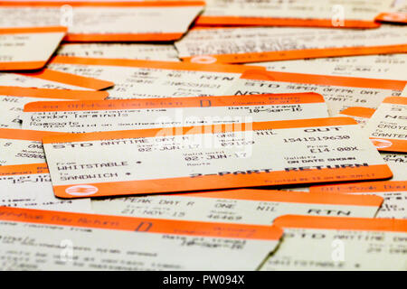 British Railways ticket con gli altri. Biglietto principale è standard in qualsiasi momento giorno ritorno, Whitstable a sandwich. Foto Stock