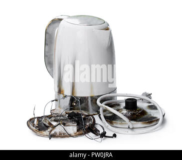 Automatico guasto bollitore elettrico preso fuoco Foto Stock