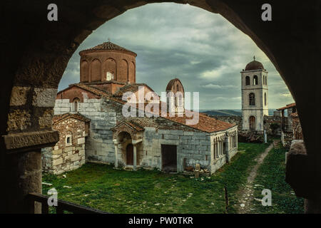 La chiesa del monastero della Vergine Maria (13 secolo), Apollonia. Fotografia analogica Foto Stock