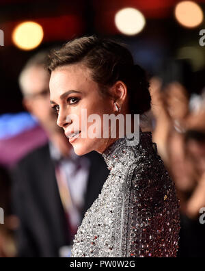 Keira Knightley frequentando il Colette UK Premiere come parte del BFI London Film Festival presso il Cineworld Leicester Square, Londra. Foto Stock