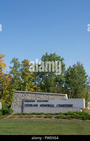 Wisconsin settentrionale Veterans Memorial Cemetery Foto Stock