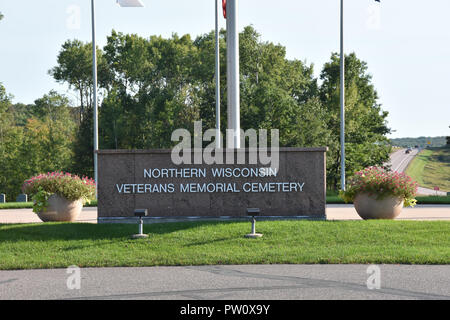 Wisconsin settentrionale Veterans Memorial Cemetery Foto Stock