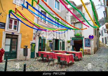 Lisbona, Portugal-October 2017: ristorante alla moda nella parte storica di Lisbona Foto Stock