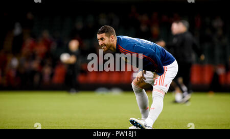 Cardiff, Regno Unito. 11 ott 2018. Il Galles v Spagna, International Football Friendly, dello Stadio Nazionale del Galles, 11/10/18: Spagna Sergio Ramos Credito: Andrew Dowling/Fotografia influenti/Alamy Live News Foto Stock