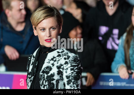 Londra, Regno Unito. 11 ottobre 2018. Denise Gough assiste la UK film premiere di 'Colette' a Cineworld, Leicester Square durante la sessantaduesima London Film Festival BFI Patroni di Gala. Credito: Wiktor Szymanowicz/Alamy Live News Foto Stock