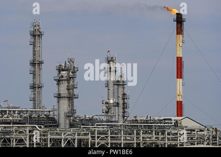 Tioga, il Dakota del Nord, Stati Uniti d'America. 8 Sep, 2018. Hess Corporation impianto di trattamento di gas, Tioga, North Dakota. Credito: Bayne Stanley/ZUMA filo/Alamy Live News Foto Stock