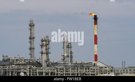 Tioga, il Dakota del Nord, Stati Uniti d'America. 8 Sep, 2018. Hess Corporation impianto di trattamento di gas, Tioga, North Dakota. Credito: Bayne Stanley/ZUMA filo/Alamy Live News Foto Stock