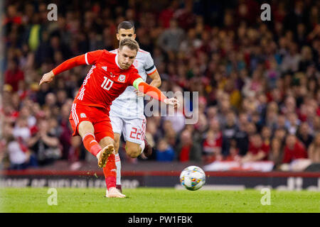 Cardiff, Galles, UK. Xi Ottobre 2018. La sfida internazionale match tra Galles e in Spagna con il Principato Stadium Credito: Mark Hawkins/Alamy Live News Foto Stock