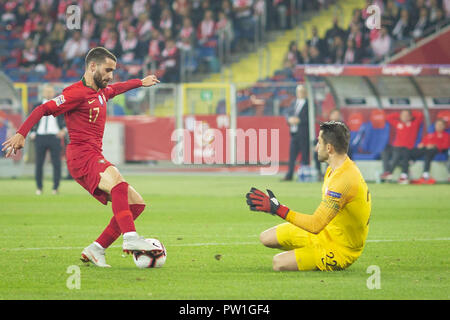 Katowice in Polonia. Undicesimo oct, 2018. Il Portogallo player Rafa Silva in azione durante il match tra la Polonia e il Portogallo per la UEFA lega delle nazioni, a Slaski Stadium, in ChorzÃ³w, Polonia.Punteggio finale: Polonia 2-3 Portogallo Credito: Diogo Baptista/SOPA Immagini/ZUMA filo/Alamy Live News Foto Stock