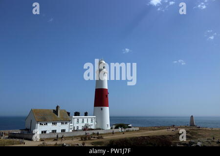 Portland Bill Lighthouse, Portland, Dorset, Inghilterra, Agosto 2018 Foto Stock