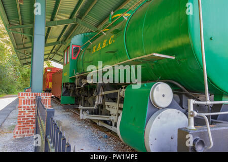 ELIZABETHTON, TN, Stati Uniti d'America e 10/1/18: North American Rayon locomotiva a vapore, eventualmente l'ultima tale motore utilizzato commercialmente negli Stati Uniti Foto Stock