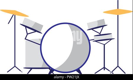 Batteria icona dello strumento su sfondo bianco, illustrazione vettoriale Illustrazione Vettoriale