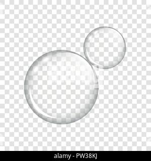 Luminosa trasparente bolle di sapone isolato illustrazione vettoriale EPS10 Illustrazione Vettoriale