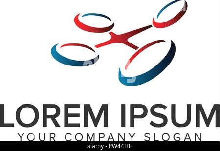 Drone logo design concept modello. completamente vettoriale modificabile Illustrazione Vettoriale