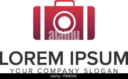 Camera Bag logo. travel design concept modello. completamente vettoriale modificabile Illustrazione Vettoriale