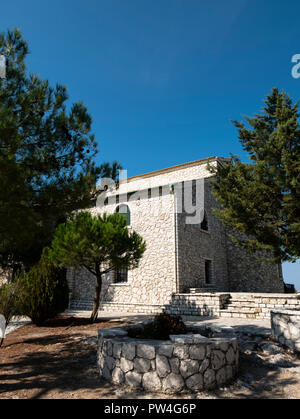 Il monte Pantokrator monastero monte Pantokrator, Corfu, Isole Ionie, Grecia. Foto Stock