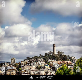 Coit Tower in Telegraph Hill, San Francisco Foto Stock