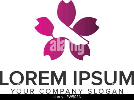 Fiore di gamba farmacia Medici spa logo design concept modello. completamente vettoriale modificabile Illustrazione Vettoriale