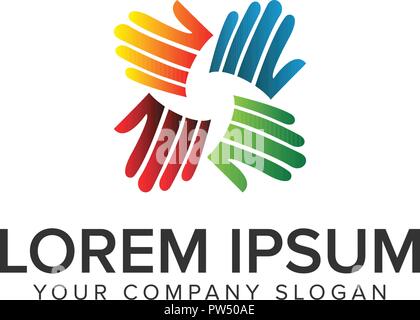 La rotazione a mano logo design concept modello. completamente vettoriale modificabile Illustrazione Vettoriale