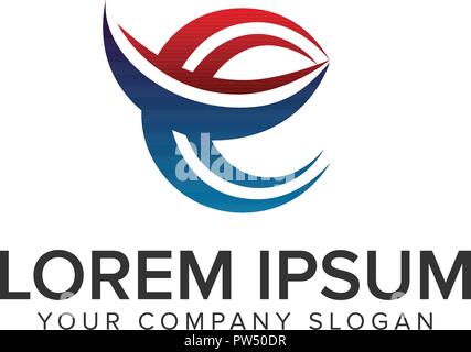 Lettera e logo design concept modello. completamente vettoriale modificabile Illustrazione Vettoriale