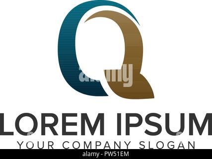 Lettera Q logo design concept modello. completamente vettoriale modificabile Illustrazione Vettoriale