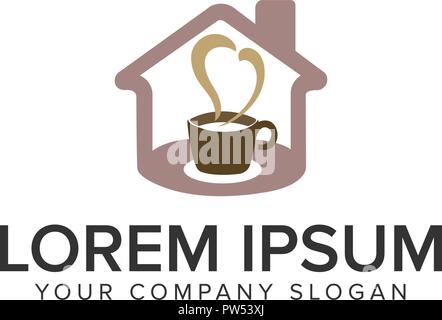 Coffe House logo design modello di concetto Illustrazione Vettoriale