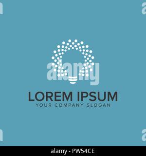 La lampadina idea logo design concept modello. Illustrazione Vettoriale
