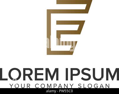 Linea lusso lettera e logo minimalista il concept design modello. Illustrazione Vettoriale