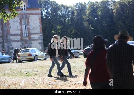 Una giornata fuori al Château de Neuville in Gambais (78) - Francia. Foto Stock