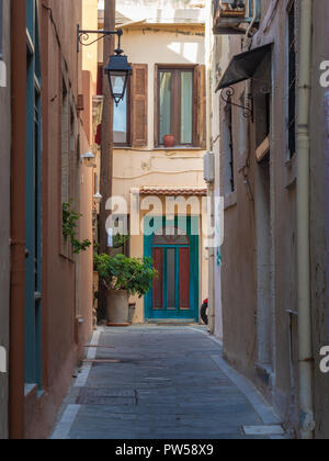 Atmosfera delle strade di Rethimno, Creta, Grecia Foto Stock