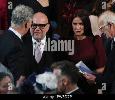 Demi Moore ed Eric Buterbaugh partecipare al matrimonio della Principessa Eugenie a Jack Brooksbank presso alla cappella di San Giorgio nel Castello di Windsor. Picture Data: venerdì 12 ottobre, 2018. . Foto di credito dovrebbe leggere: Yui Mok/PA FILO PRESS ASSOCIATION foto. Foto Stock