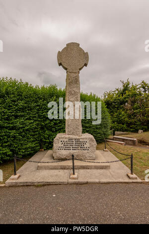 Coverack War Memorial - Coverack, penisola di Lizard, Cornwall, South West England, Regno Unito Foto Stock