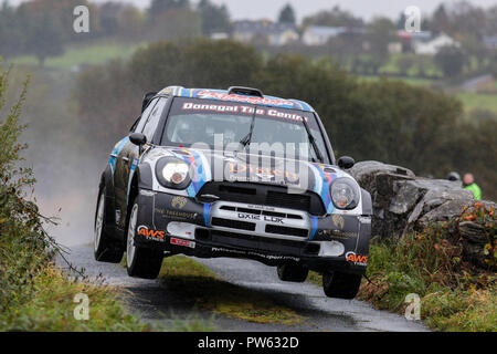 Ballybofey, Donegal, Irlanda. Xiii oct, 2018. Motorsports, Donegal Autunno Rally; Giuseppe McGonigle e Ciaran Geaney (Mini WRC) Credito: Azione Sport Plus/Alamy Live News Foto Stock