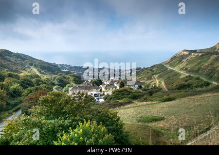 Una vista dal punto più alto dell'isola di Portland nel Dorset Regno Unito. Foto Stock