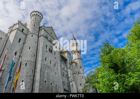 La Baviera, Germania - 23 Maggio 2018: Il Castello di Neuschwanstein a Fussen Foto Stock