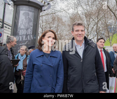 Riunione di Bercy - Benoit Hamon; in immagini Arnaud Montebourg e Aurélie Filippetti Foto Stock