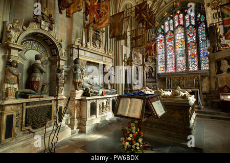 Regno Unito, Kent, Canterbury Canterbury Cathedral interno, la Cappella di San Michele, il guerriero della cappella Foto Stock