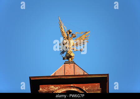 Golden tre-headed eagle russo stemma Foto Stock