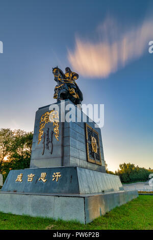 Gengis Khan il monumento di Gengis Khan Park in Ulanhot, Mongolia Interna, Cina Foto Stock